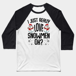 Christmas Snowman Baseball T-Shirt